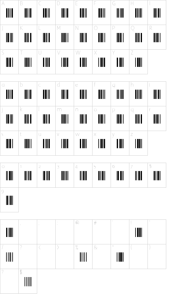 3 of 9 Barcode Schriftart Font Download Kostenlos
