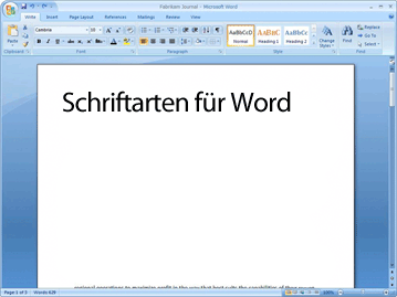 Schriftart für Word