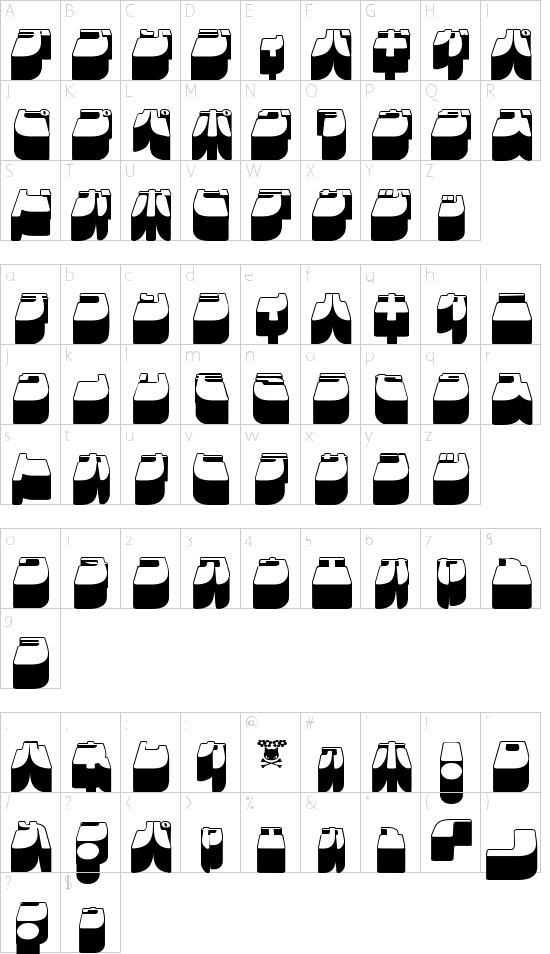 Frigate Katakana - 3D Schriftart Font Download Kostenlos