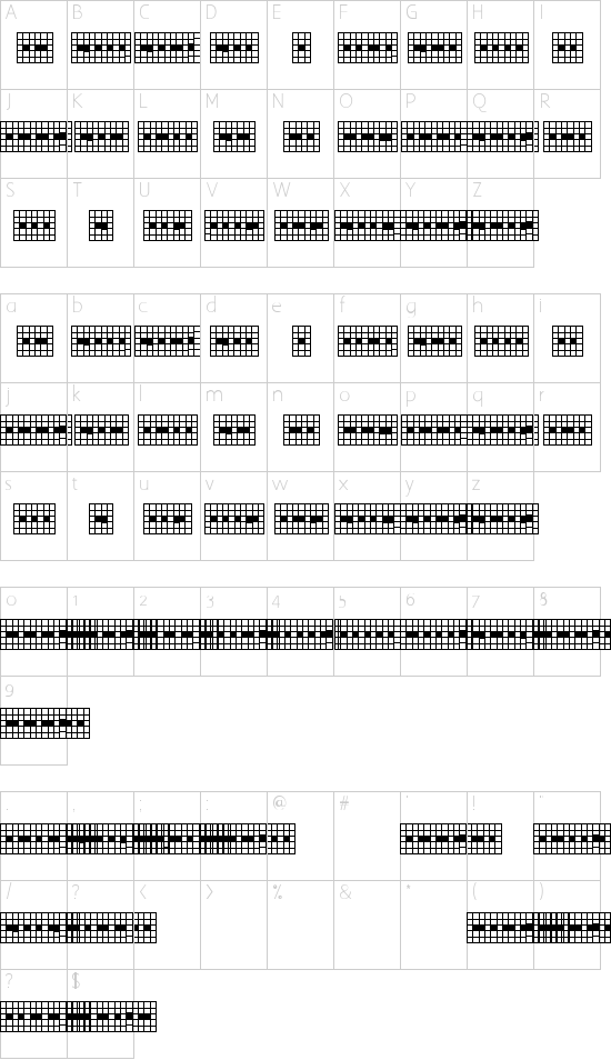 Pica Hole - 1890 Morse Schriftart Font Download Kostenlos