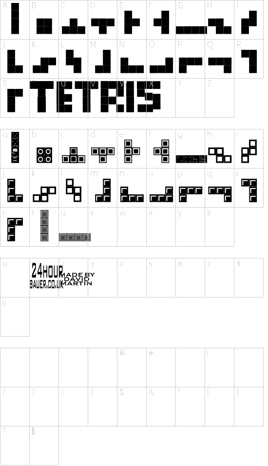 Tetris Blocks Schriftart Font Download Kostenlos